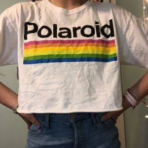 cropped polaroid tee